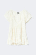 Babydoll lace detail top - Crème