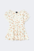 Babydoll lace detail top - Flower aop