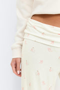 Folded loungewear trousers - Swan aop