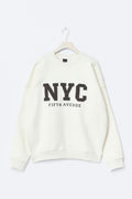 Oversized printed sweater - Crème