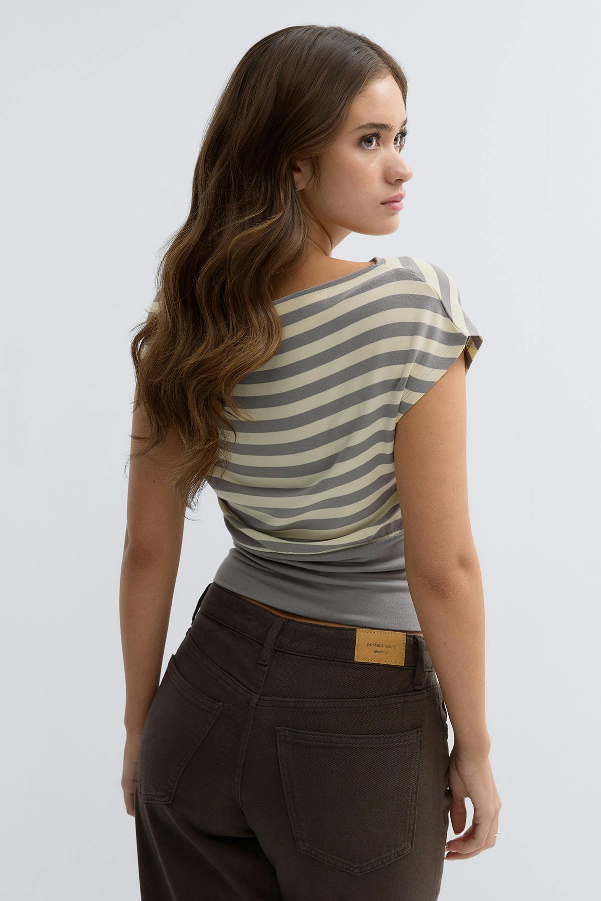 boatneck top - Brown/stripe