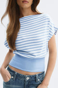 boatneck top - Black stripe