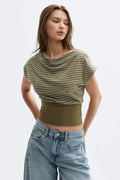 boatneck top - Yellow stripe
