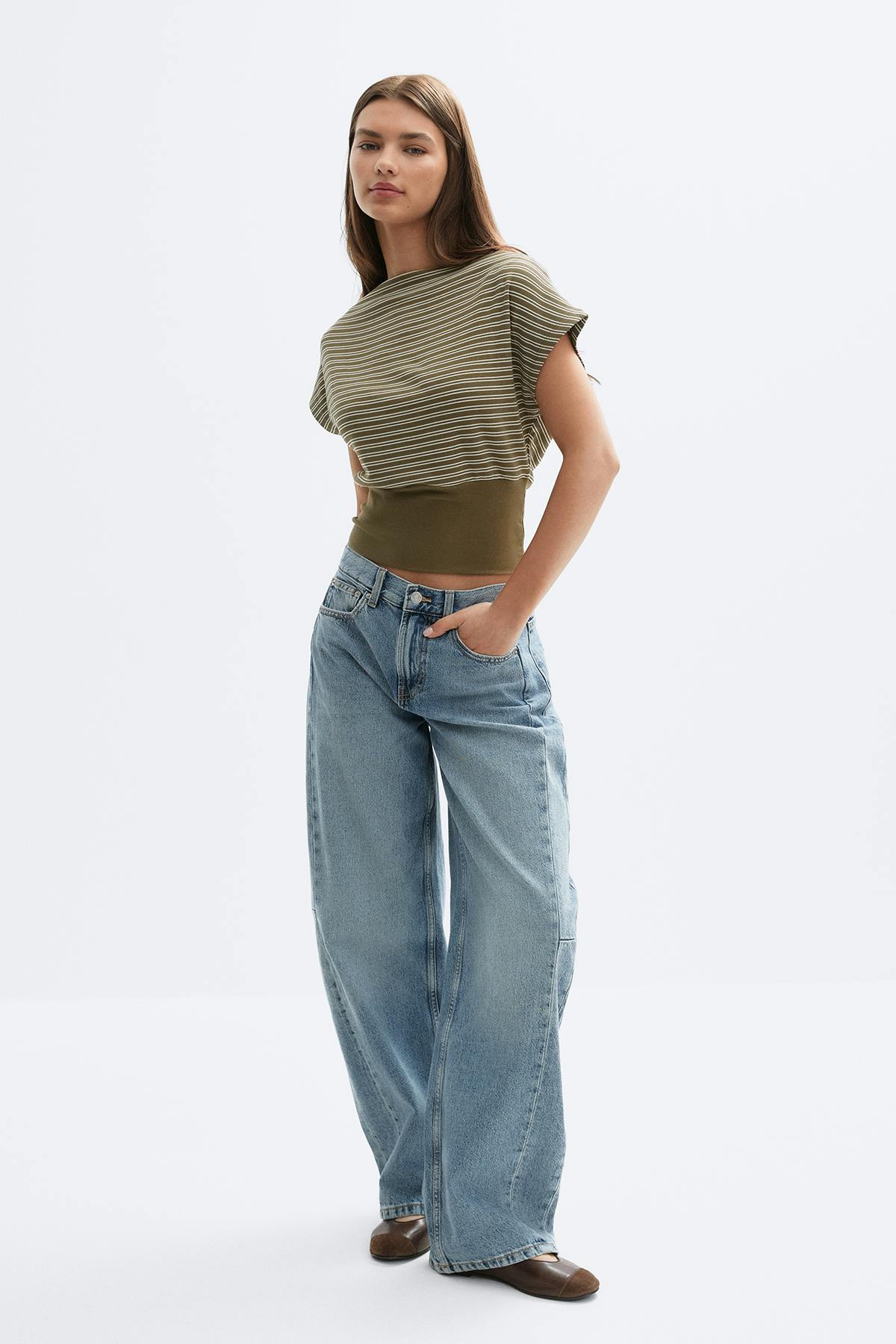 boatneck top - Yellow stripe