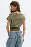 boatneck top - Yellow stripe