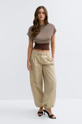 boatneck top - Beige melange