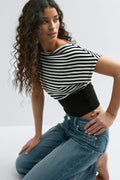 boatneck top - Beige melange