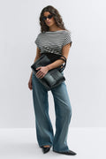 boatneck top - Brown/stripe