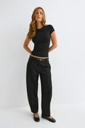 Bold barrel pintuck trousers - Noir
