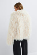 Faux fur short jacket - Bordeaux