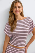 Soft slouchy loungewear top - Swan aop