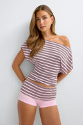 Soft slouchy loungewear top - Swan aop