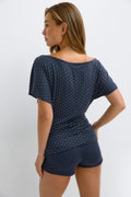 Soft slouchy loungewear top - Swan aop