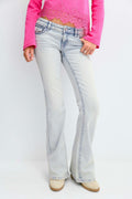 Y angel wings flare jeans - Bleu clair