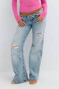 14+ delulu low loose jeans - Bleu