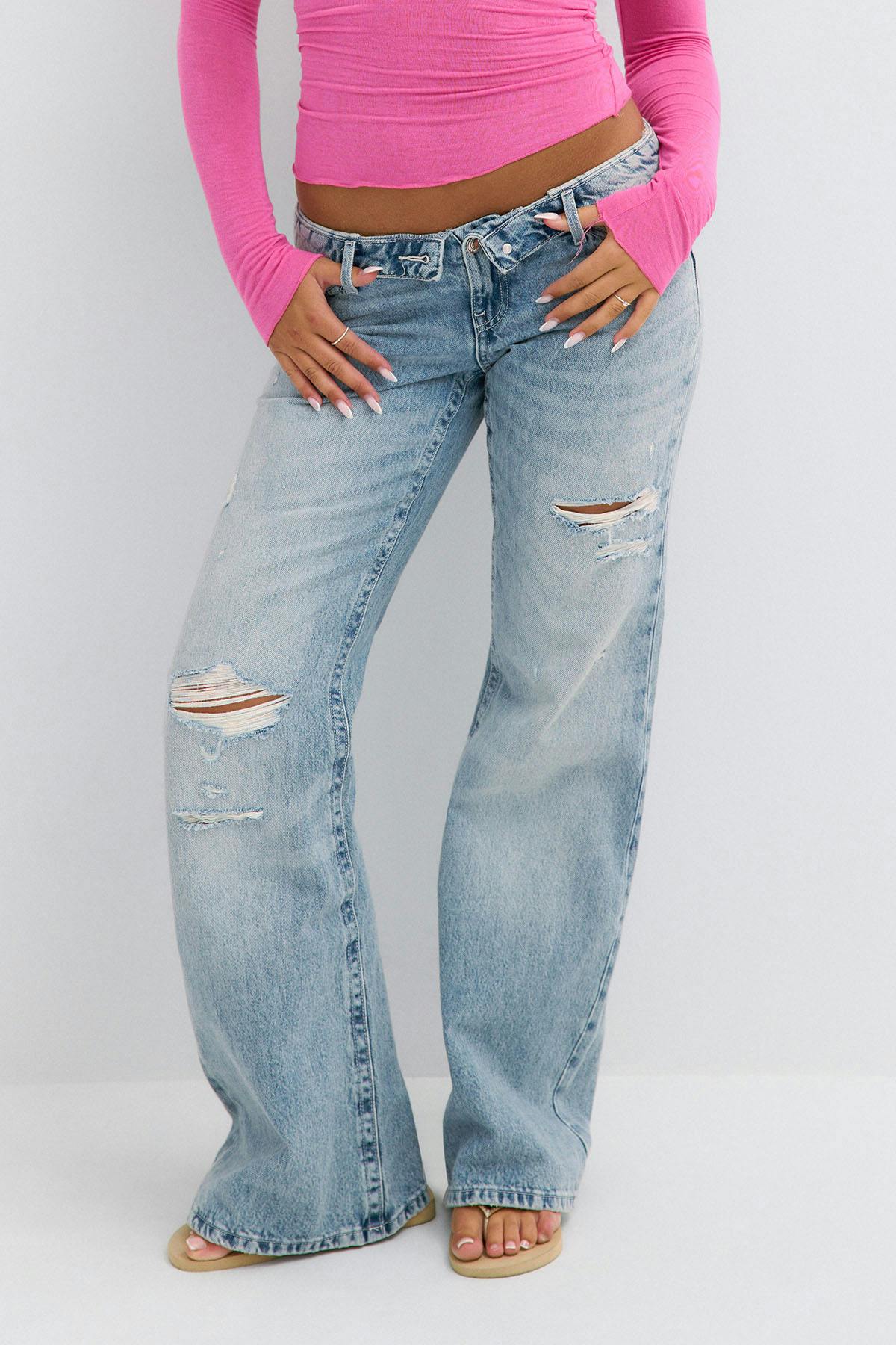 14+ delulu low loose jeans - Bleu