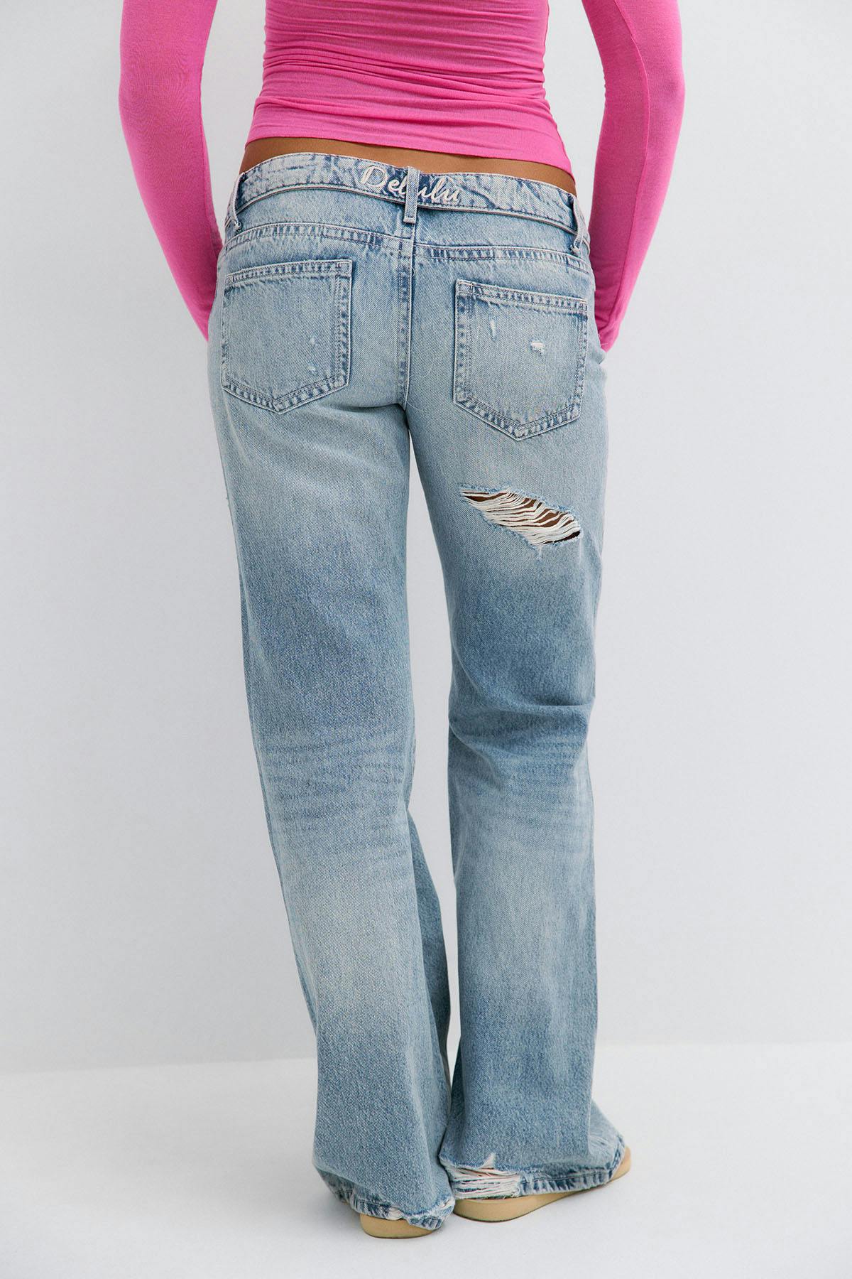 14+ delulu low loose jeans - Bleu