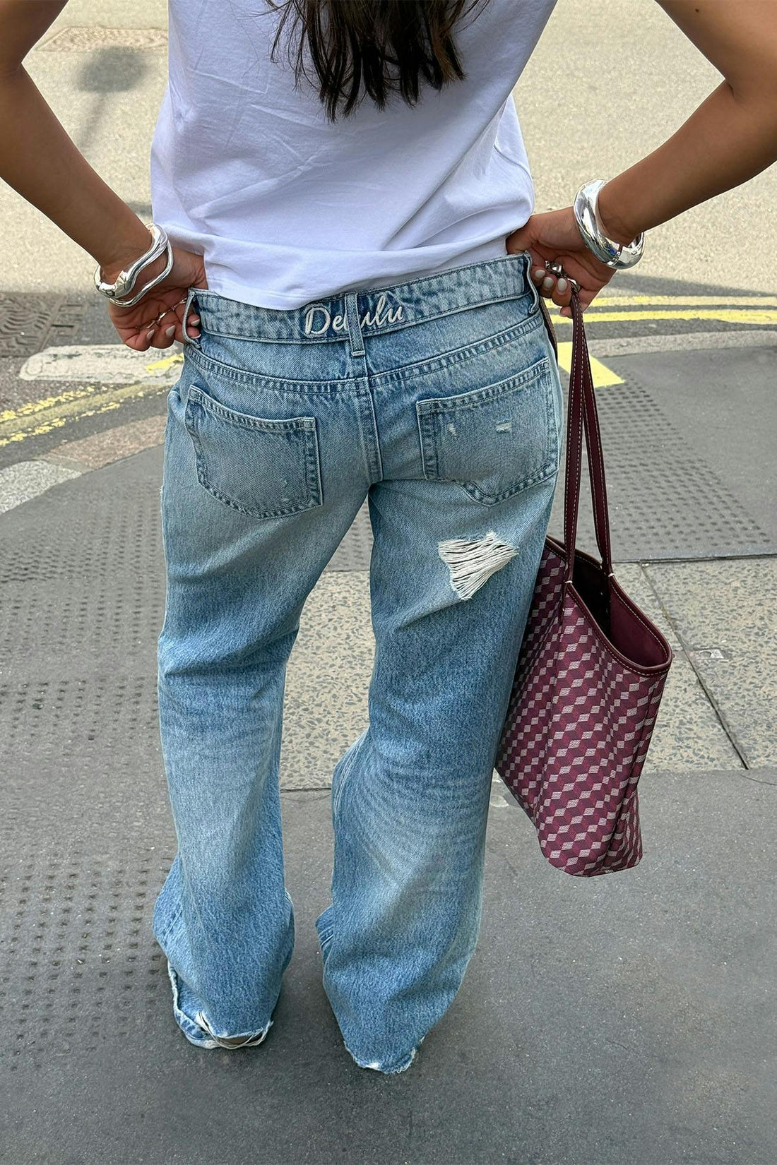 14+ delulu low loose jeans - Bleu