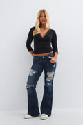 14+ low rise flare jeans - Noir