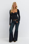 14+ hip hug ultra flare jeans - Bleu foncé