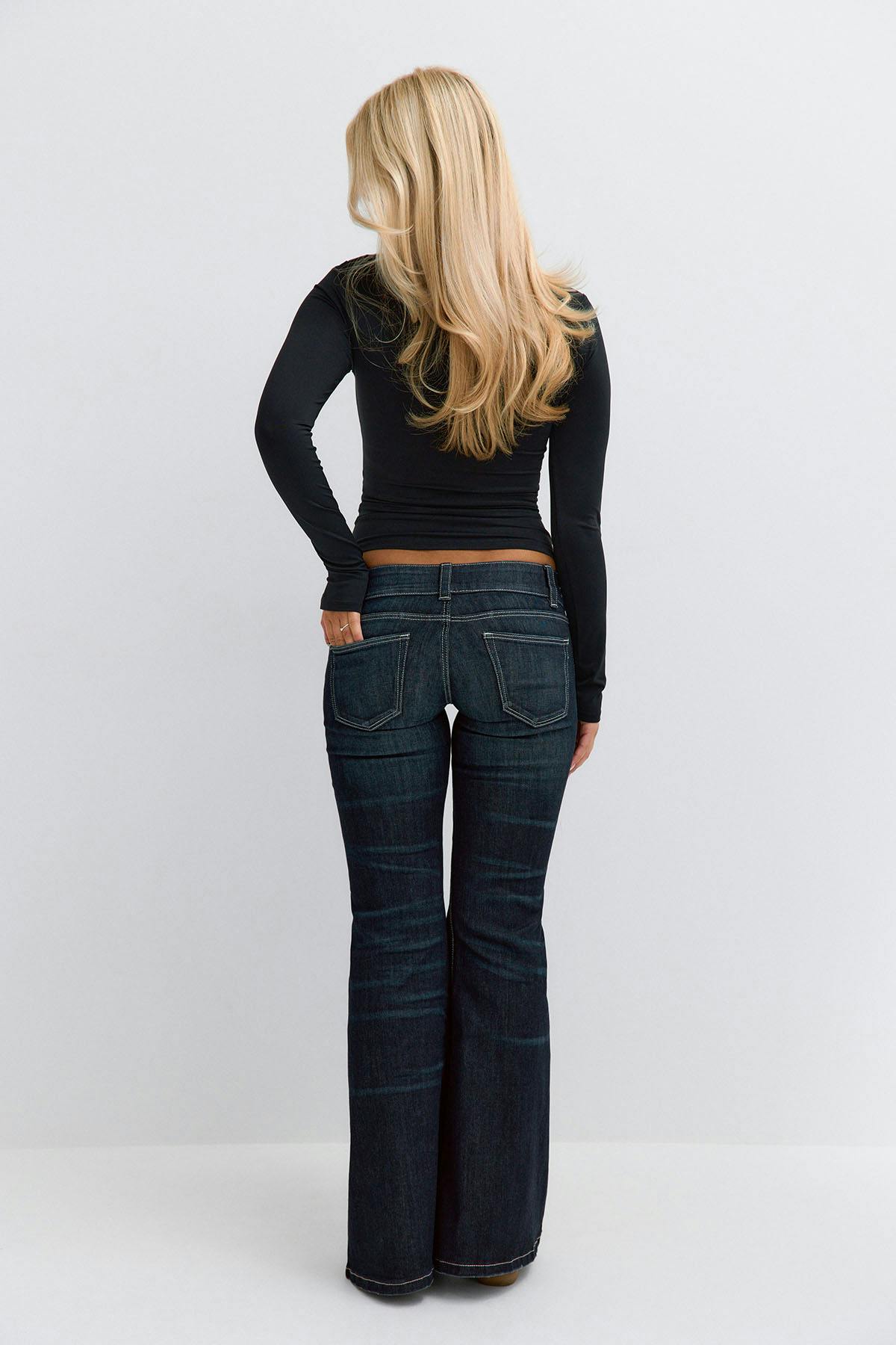 14+ hip hug ultra flare jeans - Bleu foncé