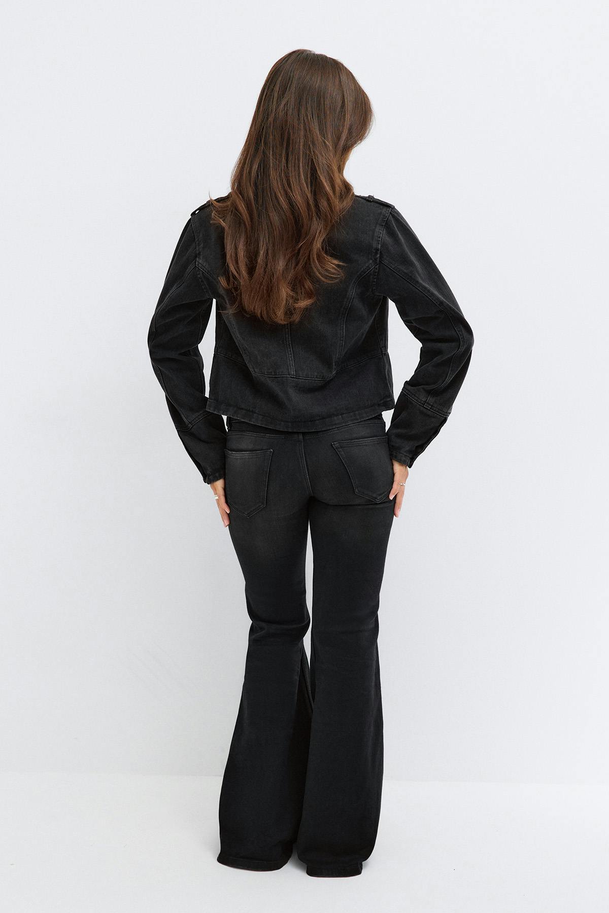 14+ hip hug ultra flare jeans - Noir