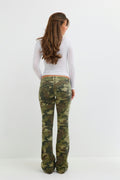 14+ pleated flare jeans - Vintage blue