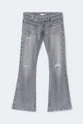 14+ pleated flare jeans - Vert