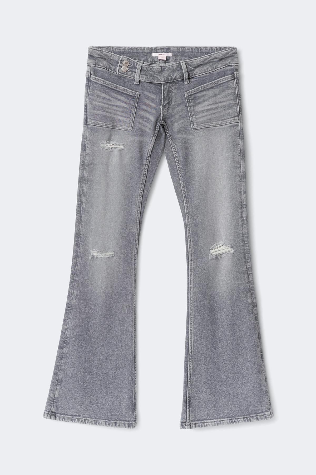 14+ pleated flare jeans - Vert