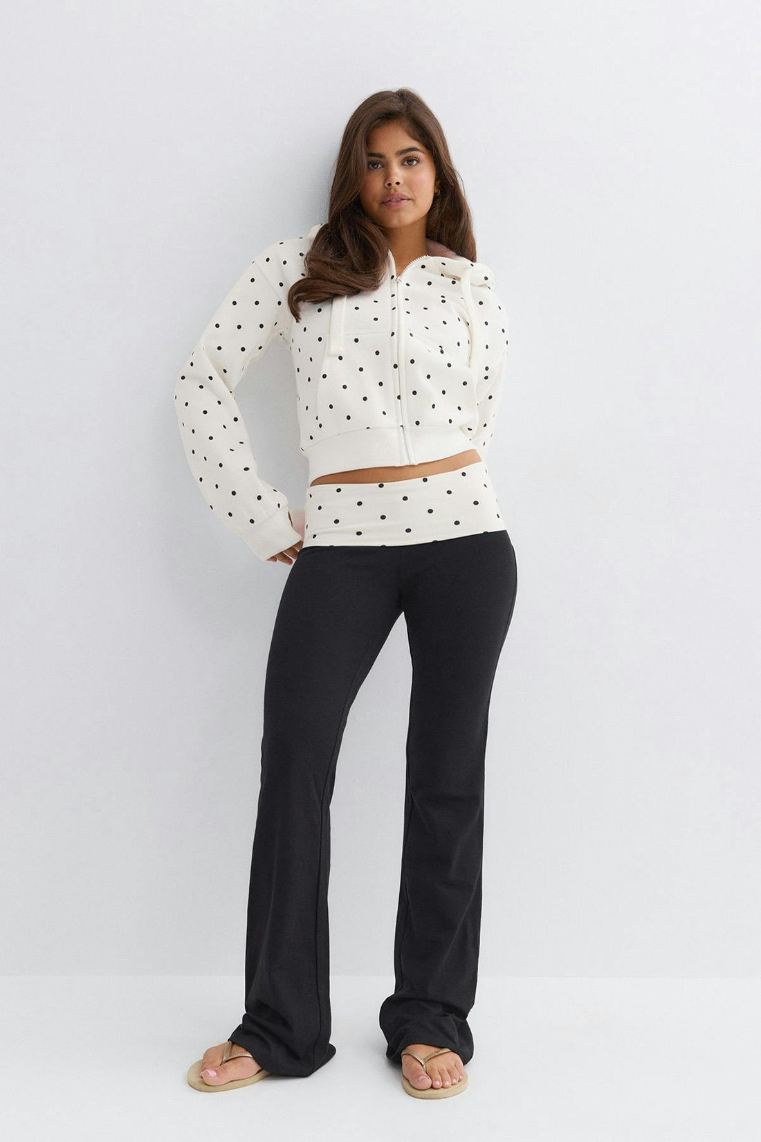 14+ low waist fold trousers - Black/print