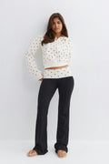 14+ low waist fold trousers - Black/print