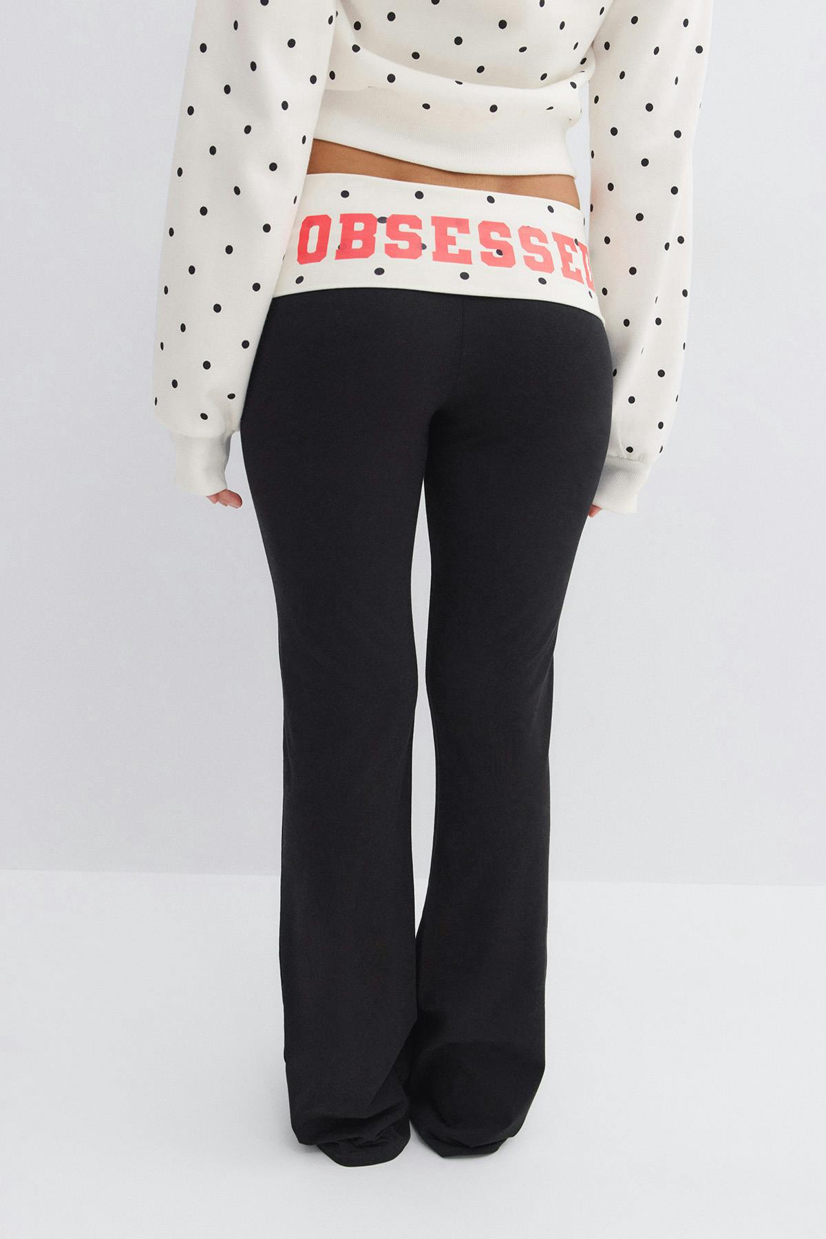14+ low waist fold trousers - Black/print
