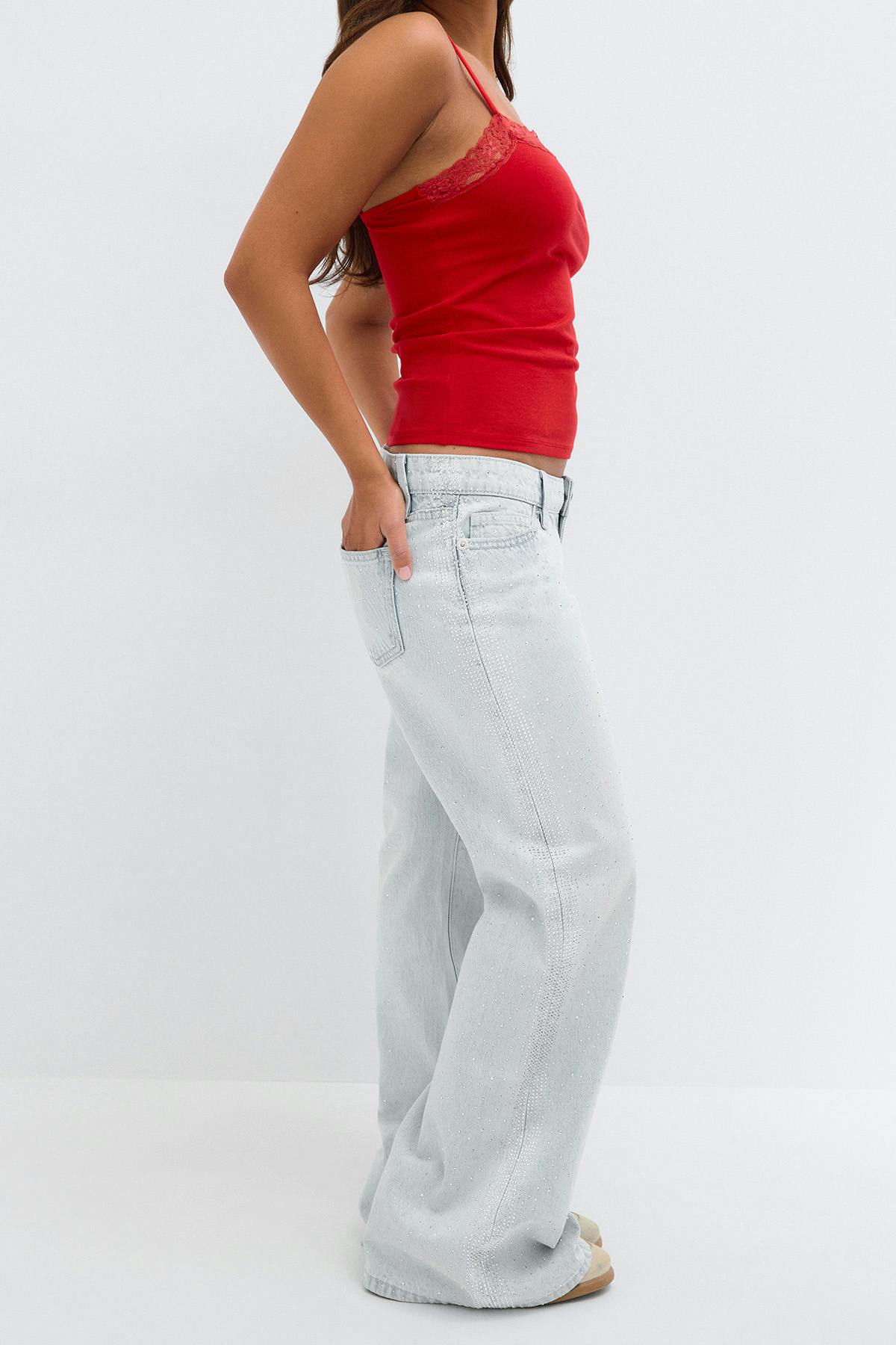 14+ cali dream low rise jeans - Rhinestones