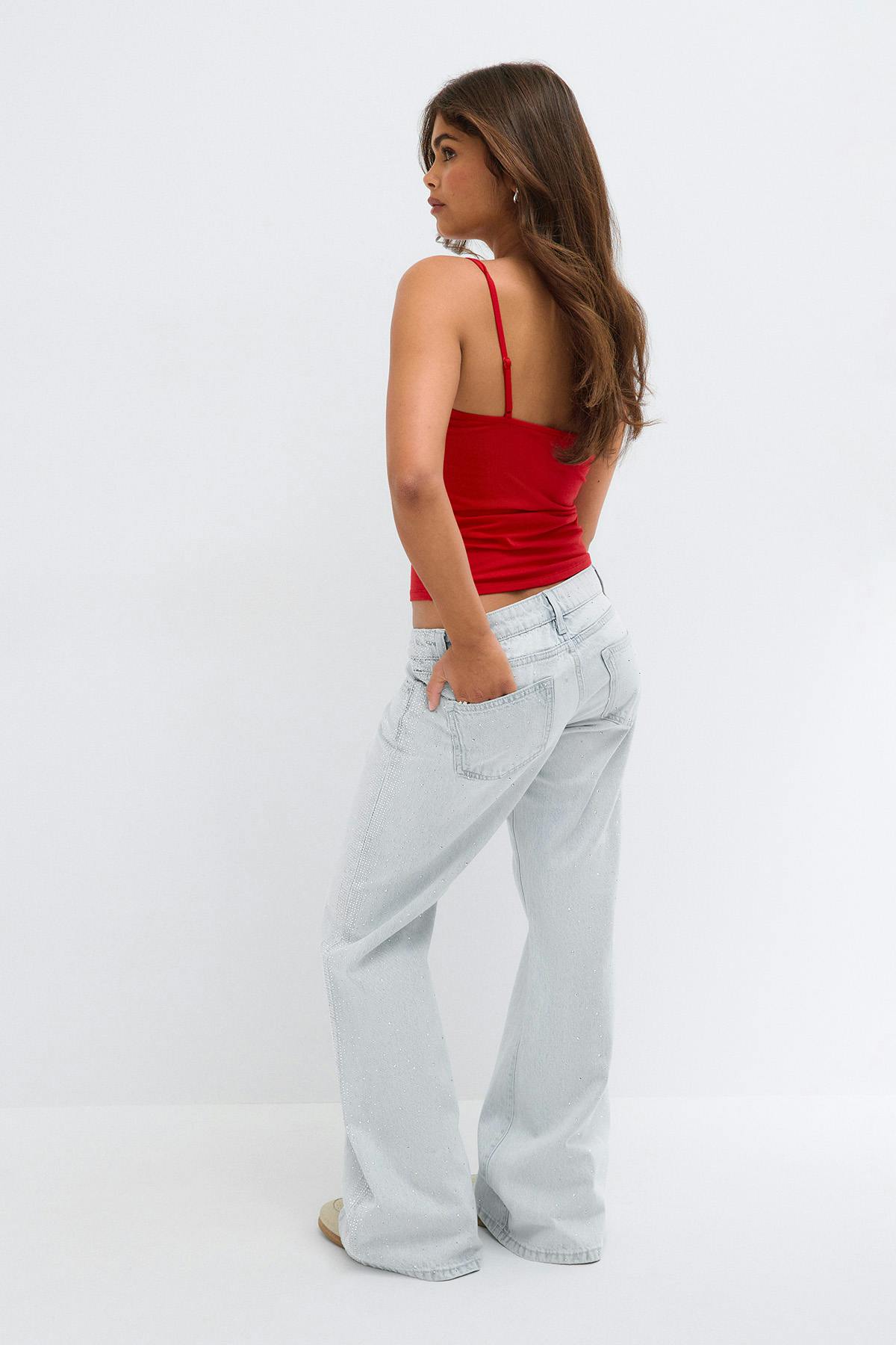 14+ cali dream low rise jeans - Rhinestones