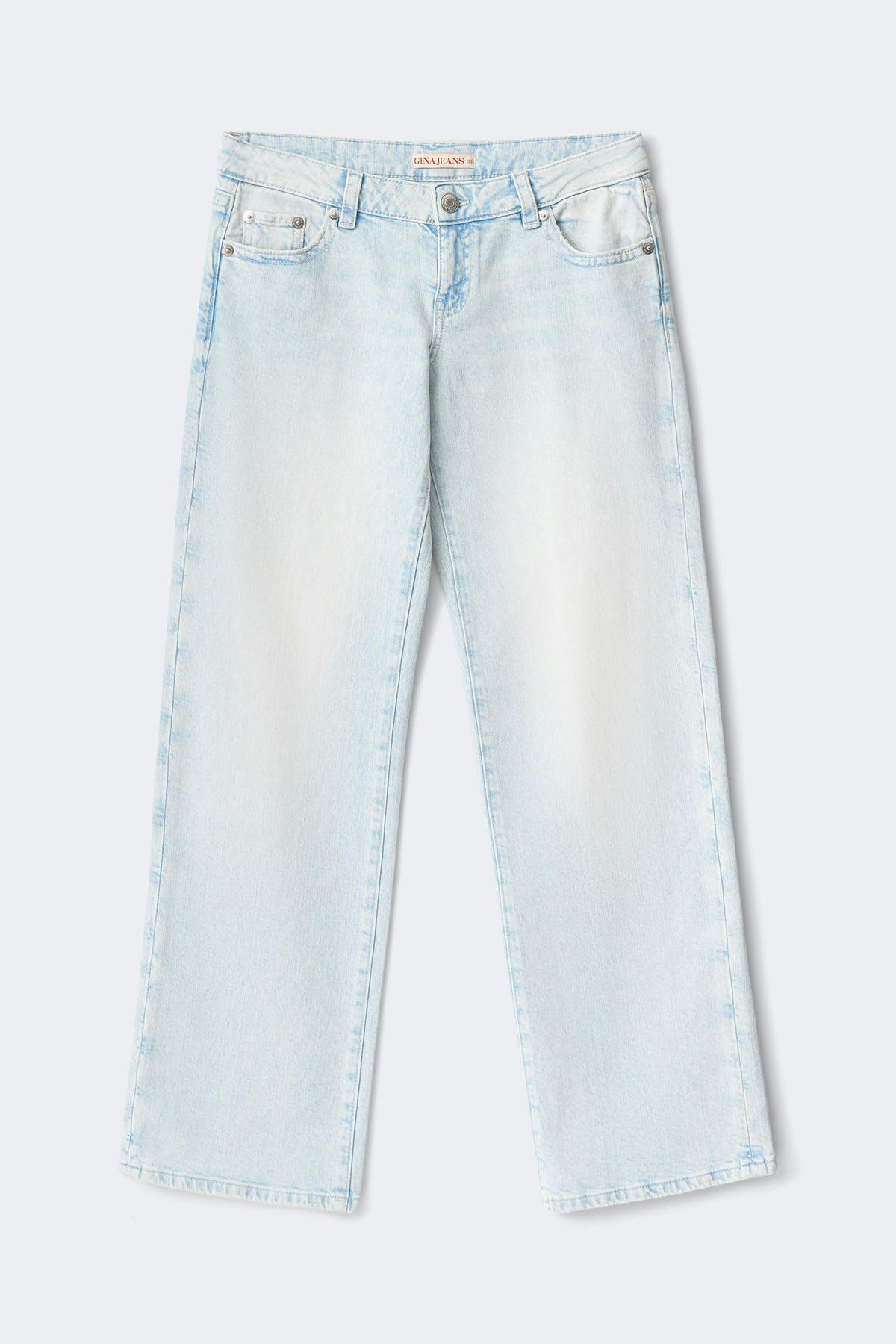 Rebel low wide petite jeans - Gris clair