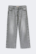 Rebel low wide petite jeans - Gris clair