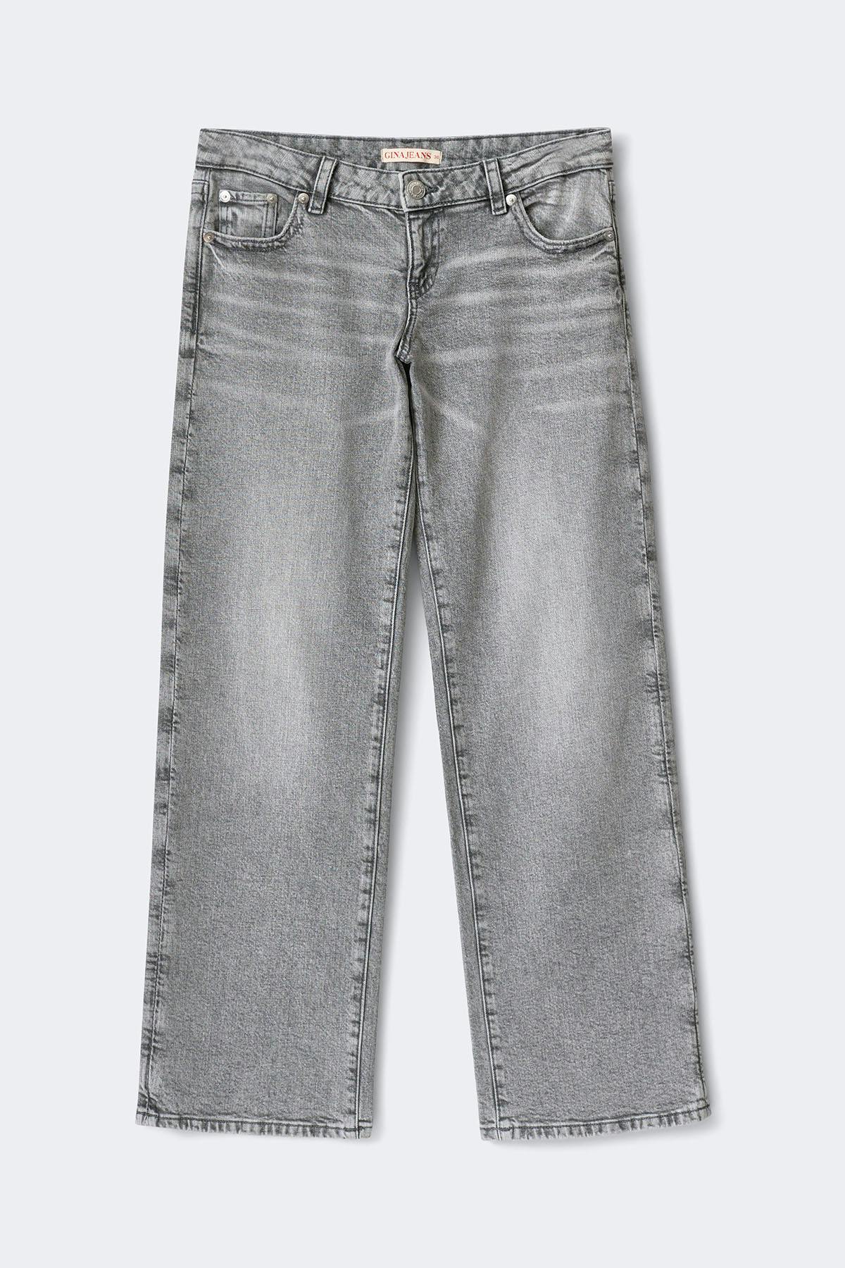 Rebel low wide petite jeans - Gris clair