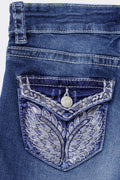14+ decorated low flare jeans - Bleu foncé