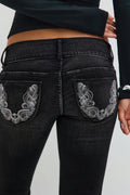 14+ x-tra low pleated jeans - Noir