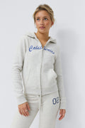 14+ 2 way zip hoodie - Lt greym/print