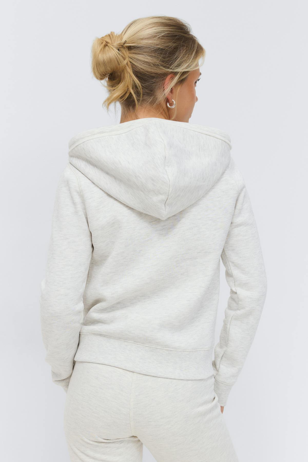 14+ 2 way zip hoodie - Lt greym/print
