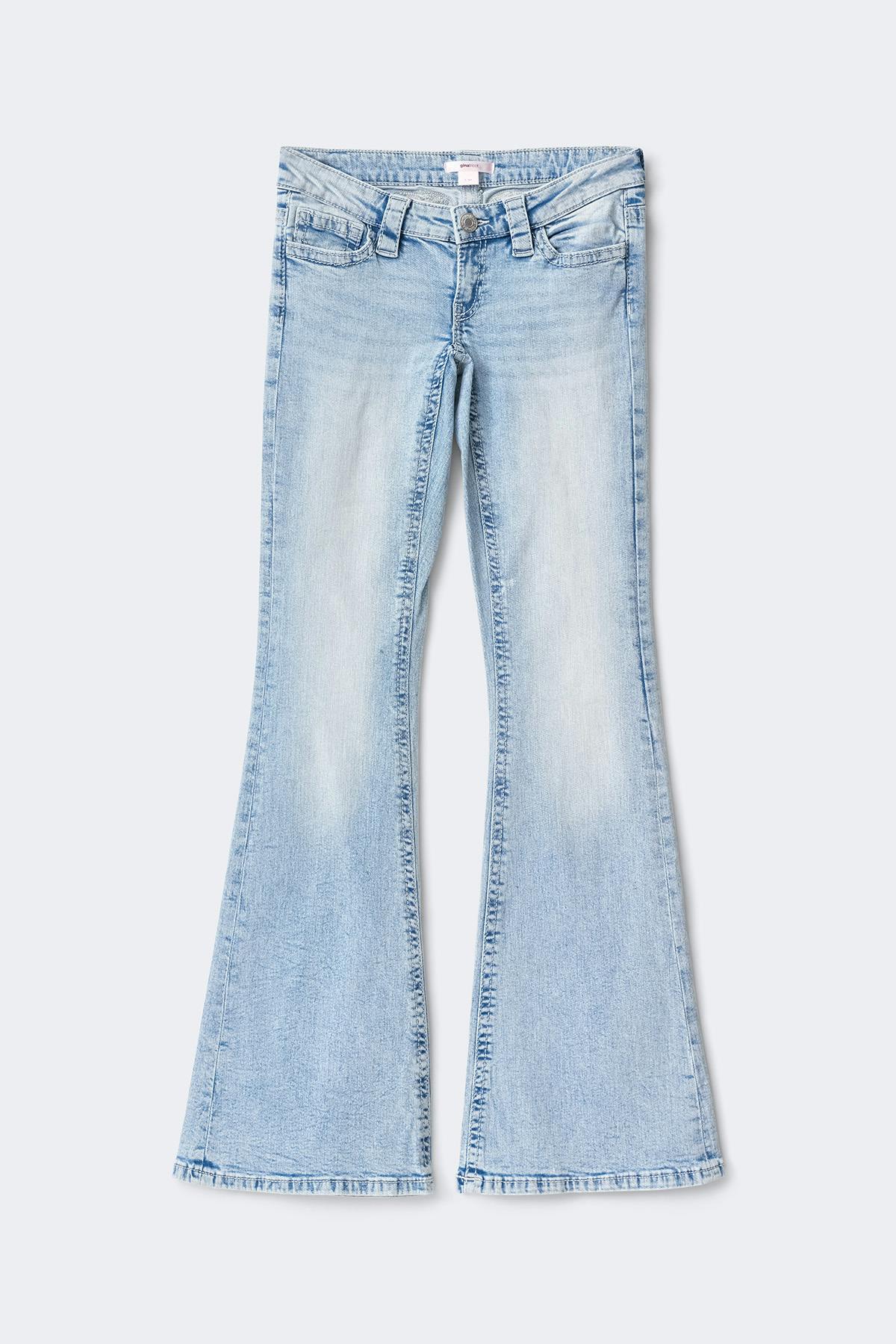 14+ angel wings flare jeans - Bleu clair