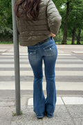 14+ angel wings flare jeans - Gris