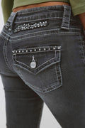 14+ angel wings flare jeans - Gris