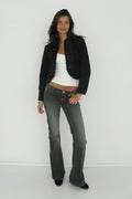 14+ angel wings flare jeans - Gris