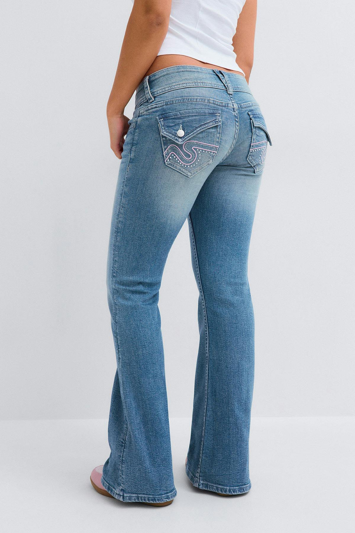 14+ holy low flare jeans - Vintage blue