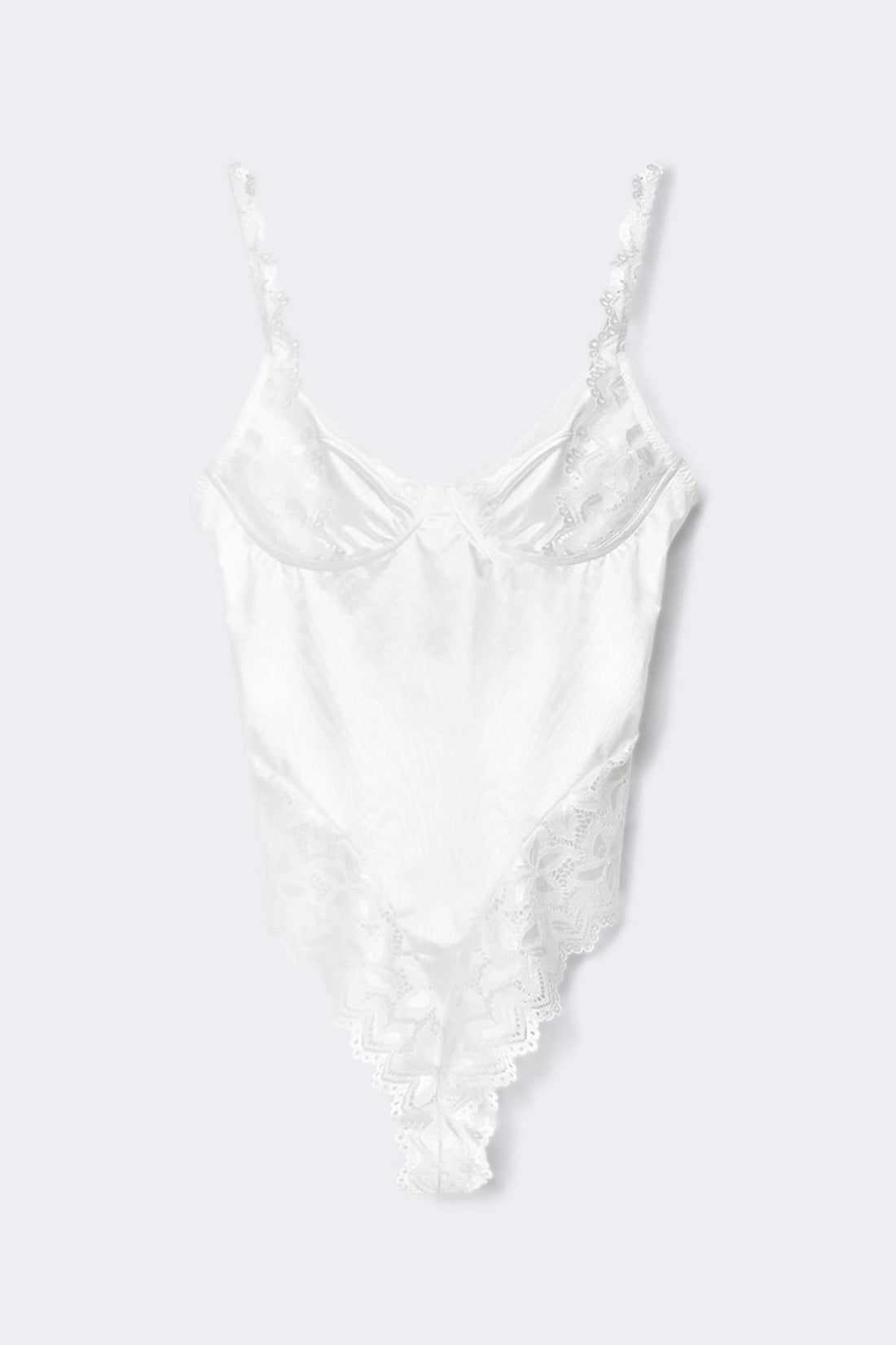 Lace detail body - Egret