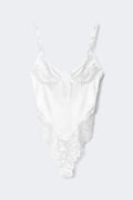 Lace detail body - Egret