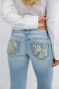 14+ sparkle flare jeans tall - Tinted blue