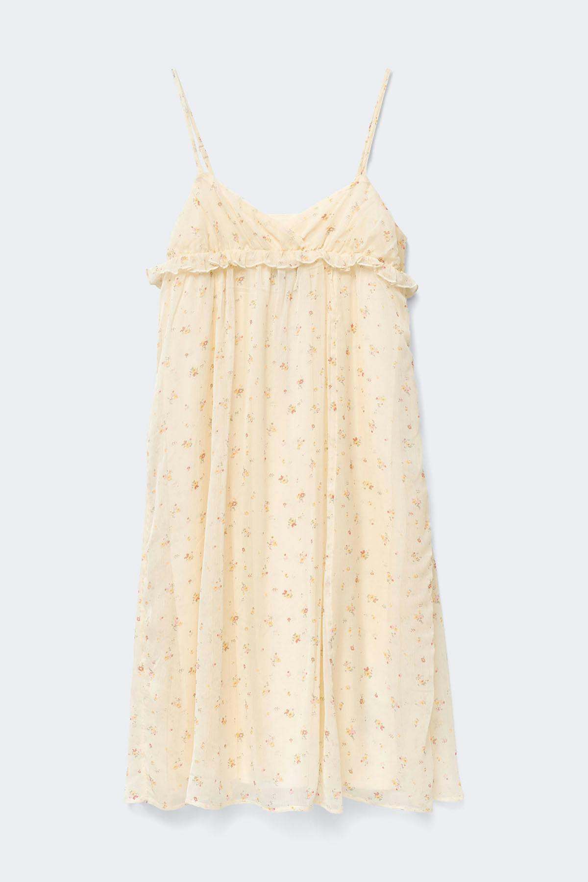 Y frill dress - Ditsy aop